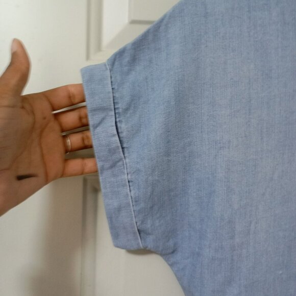 Anthropologie Cloth & Stone Womens Button-Up Chambray Shirt XXS Light Blue - Picture 4 of 8